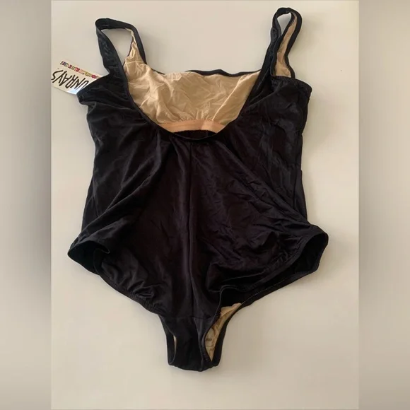 Vintage LIPS KISS Glam Rock 80s SUNRAYS Bathing Suit One Piece Vinyl Size 36 NWT